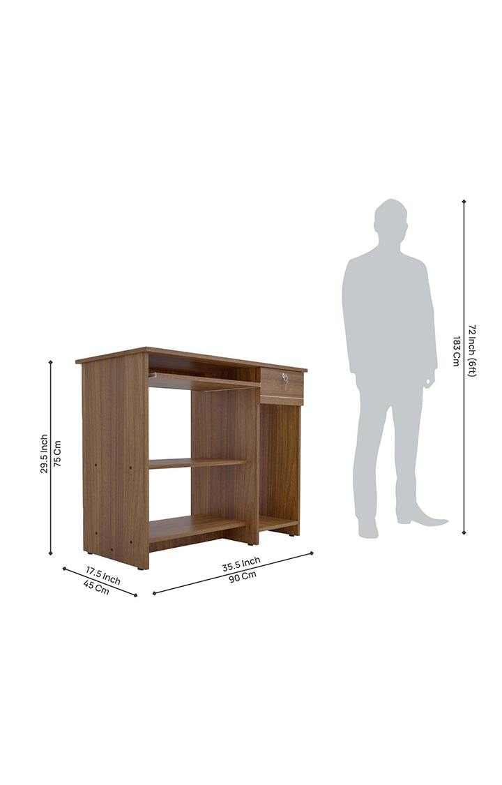 NEUDOT Bingo Engineered Wood Study Table | Multi-Purpose Study Table | Computer Table for Students | Office Table with 2 Drawers | Desk for Work from Home | 1 Year Warranty - Leon Teak
