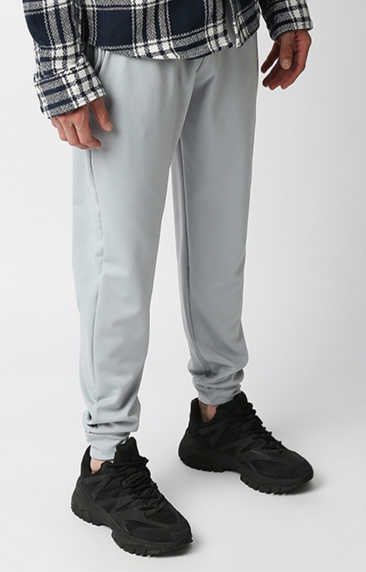 Hemsters | Men's  Grey Solid Trackpants 1