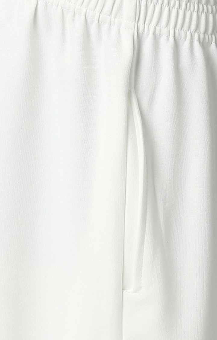 Hemsters | Men's  White Solid Trackpants 3