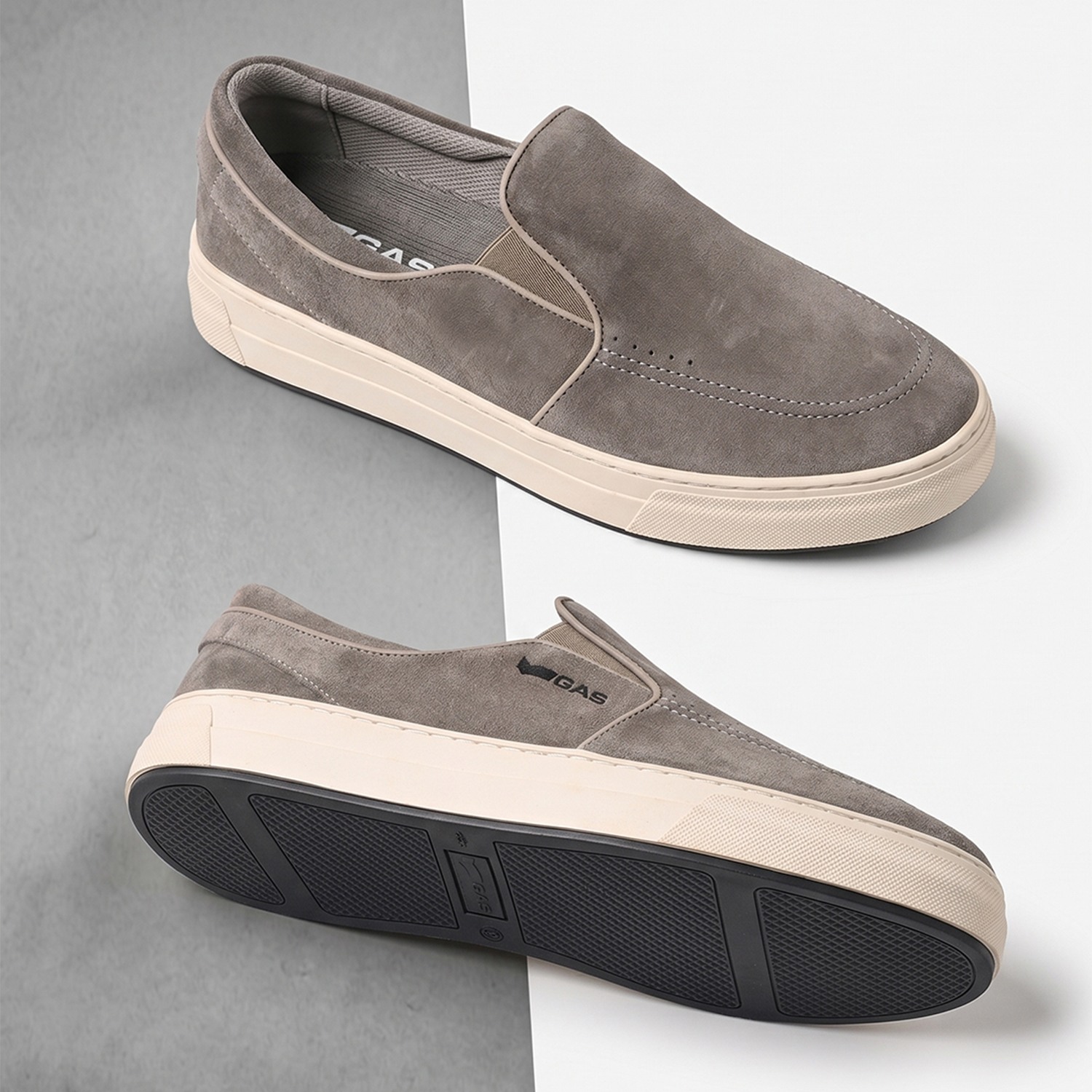 GAS | Men Zippi Grey Loafers|0