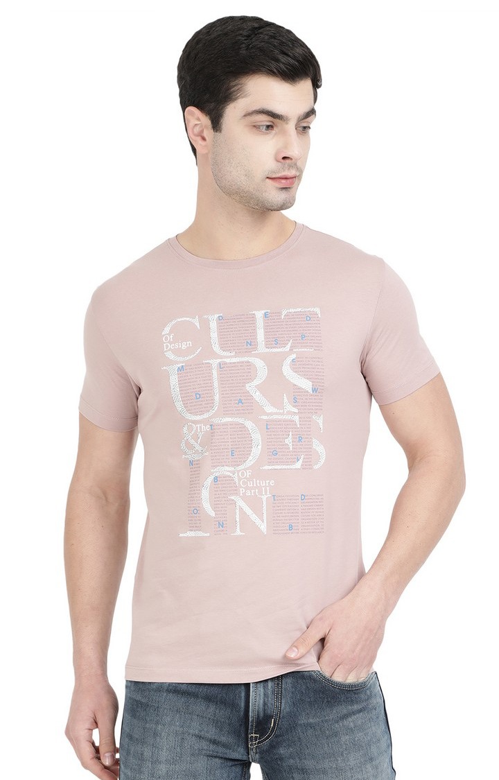JB-PR-168 ROSE DUST Men's Pink Cotton Printed T-Shirts