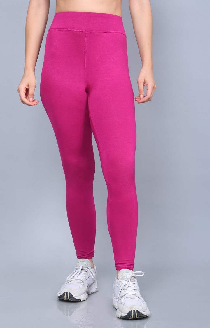 Women's Pink Typographic Jeggings