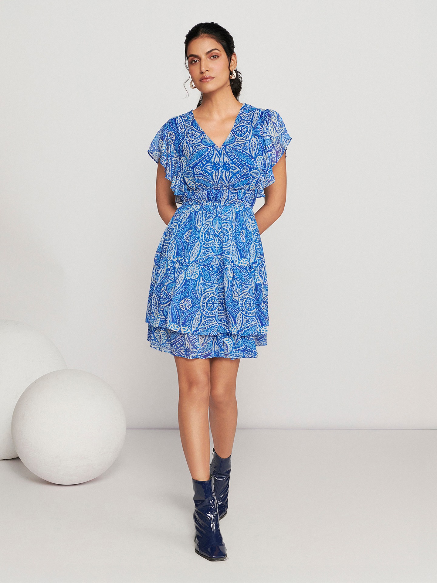 Blue Maritza Short Dress