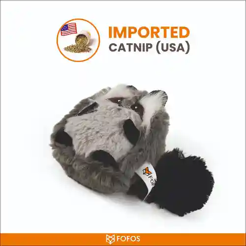 Barkbutler Fofos Floppy Crinkle Raccoon Catnip Toy for Cats
