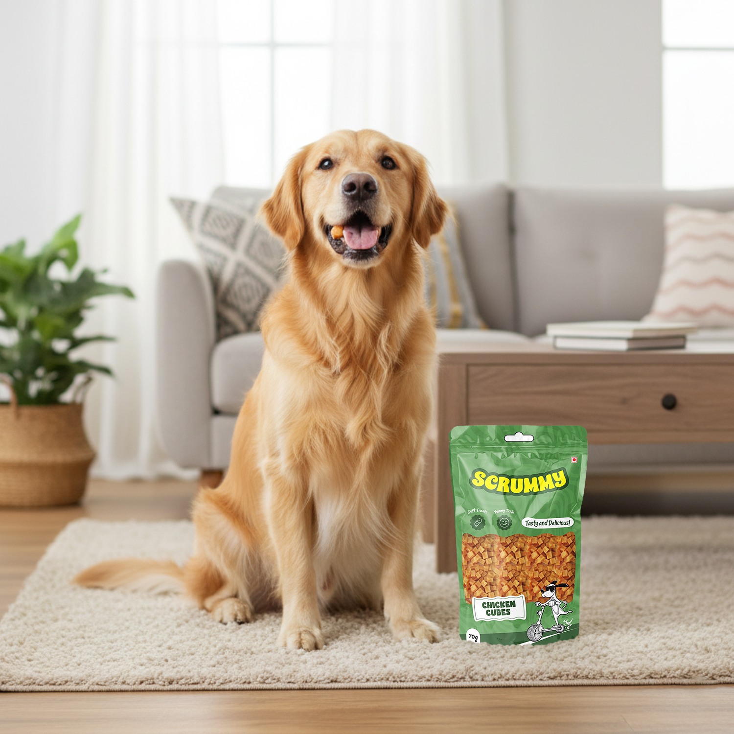 Scrummy Chicken Cubes Dog Treats 70g