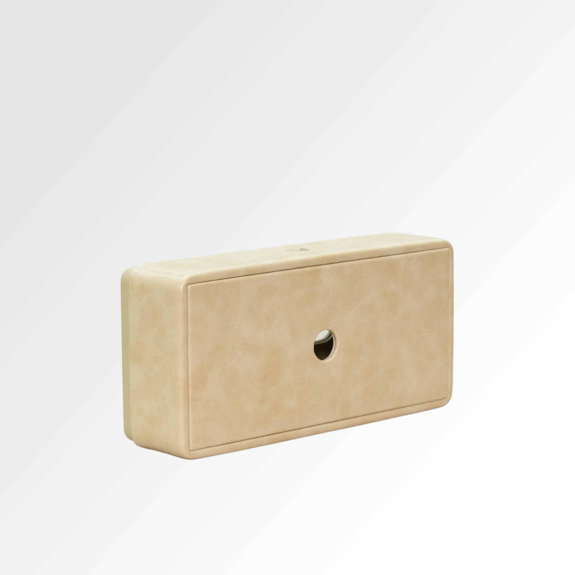 Tissue Box Holder for Home and Office in Premium Faux Leather | Size: 9.5 x 4.5 x 2.5(H) Inches | Moderno | Cream