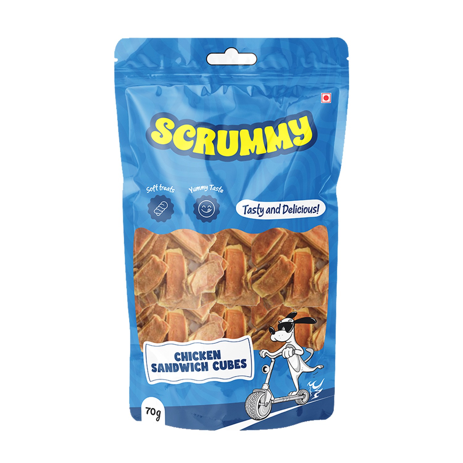 Scrummy Mini Chicken Sandwich Cubes Dog Treats 70g