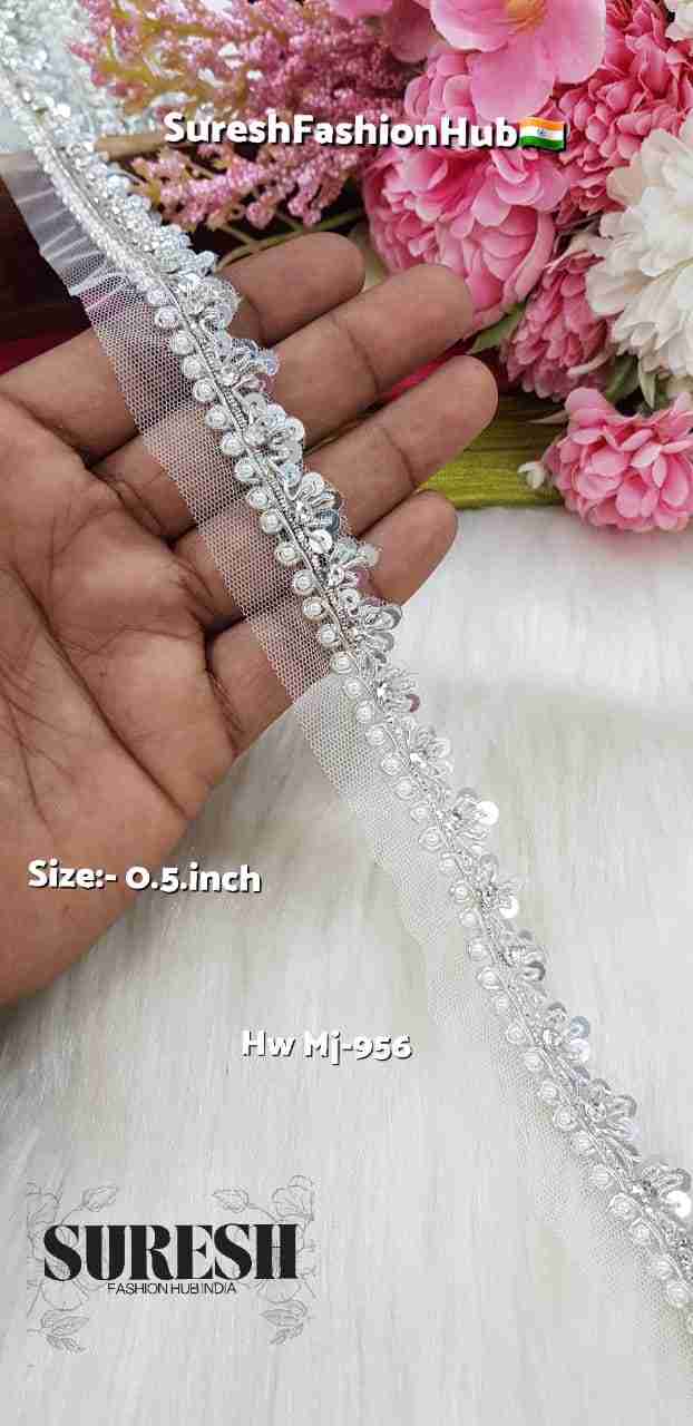 Silver Handmade Diamond & Pearl Net Lace – Mj-956