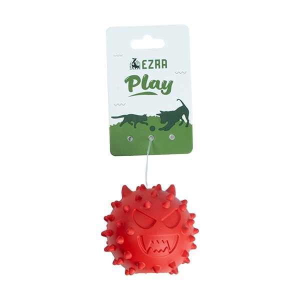 Ezra Play Refillable Devil Emoji Ball - Red Rubber Toy