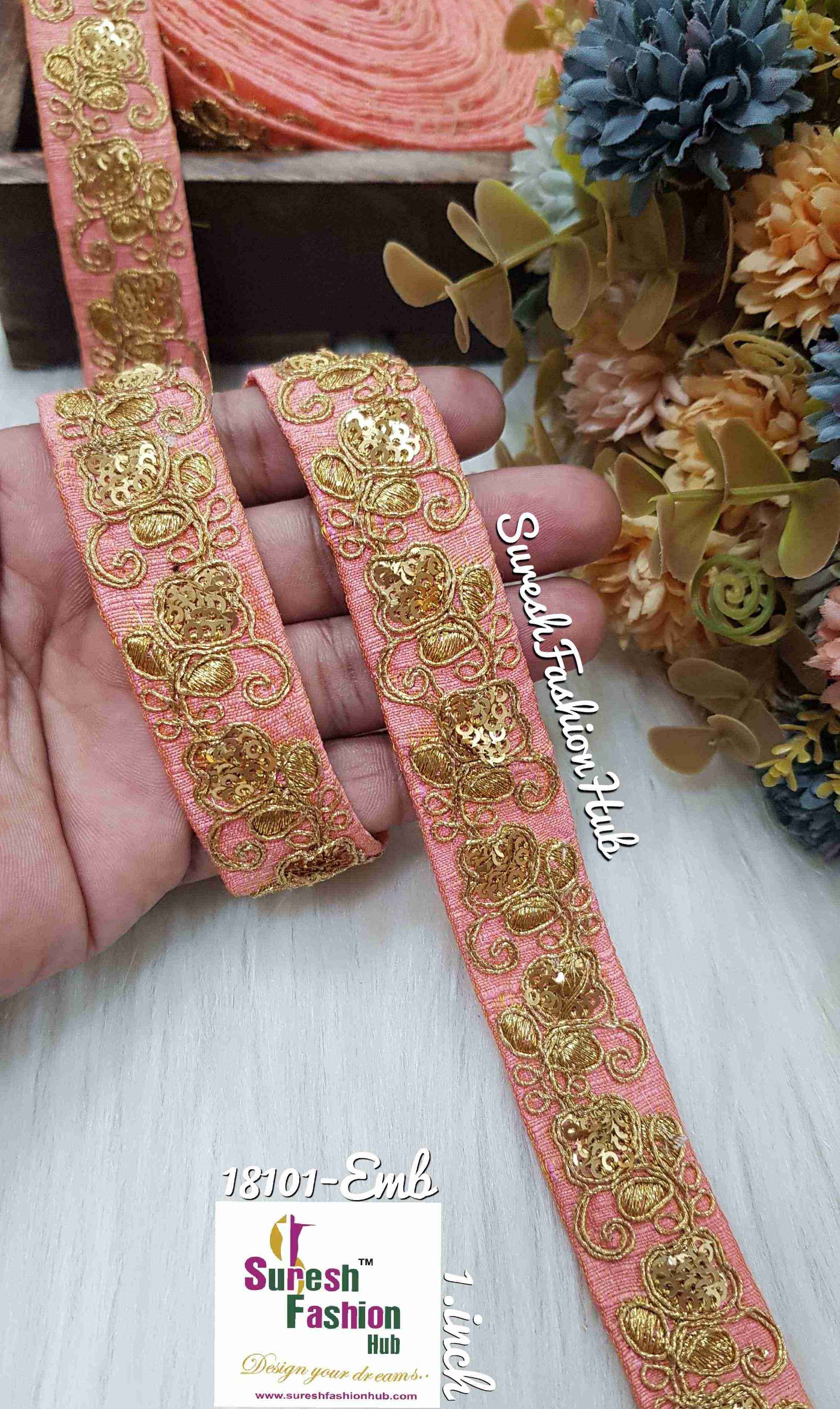 Peach Luxe zari Embroidered Lace