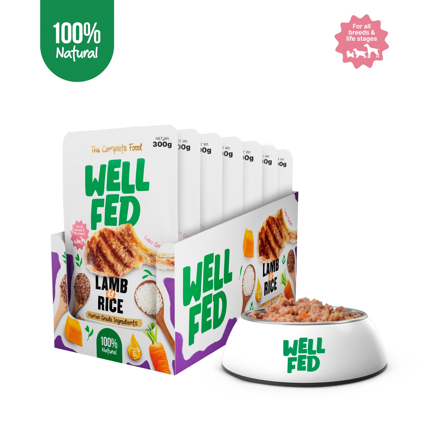 Well Fed Lamb & Rice Wet Dog Food 300 g