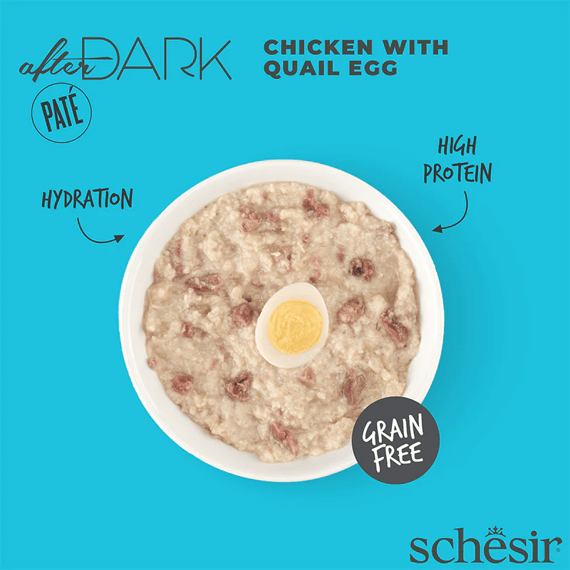 Schesir After Dark Cat Pate Chicken and Quail Egg, 80g