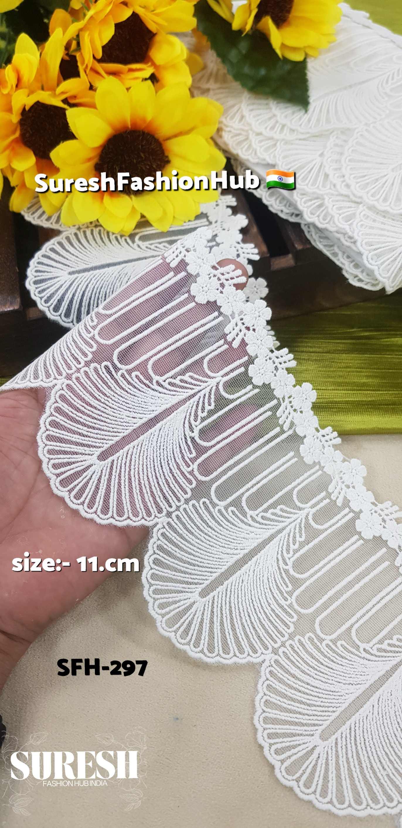 Ivory Scallop Bloom Lace – Cream SFH-297