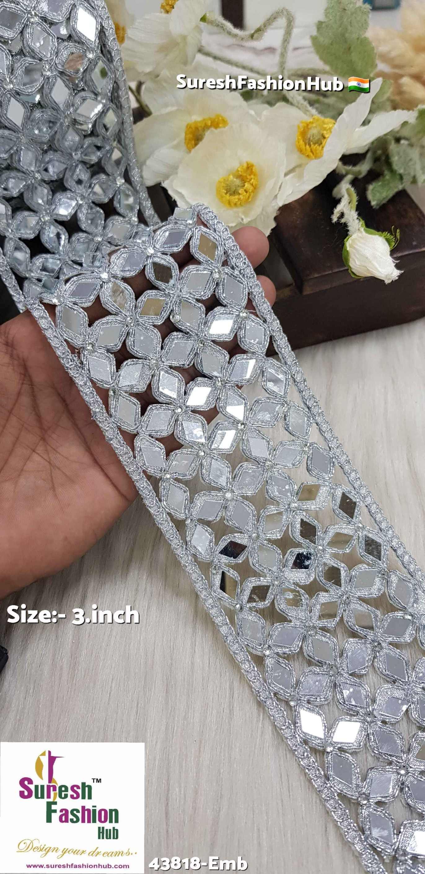 Silver Spark Mirror Border