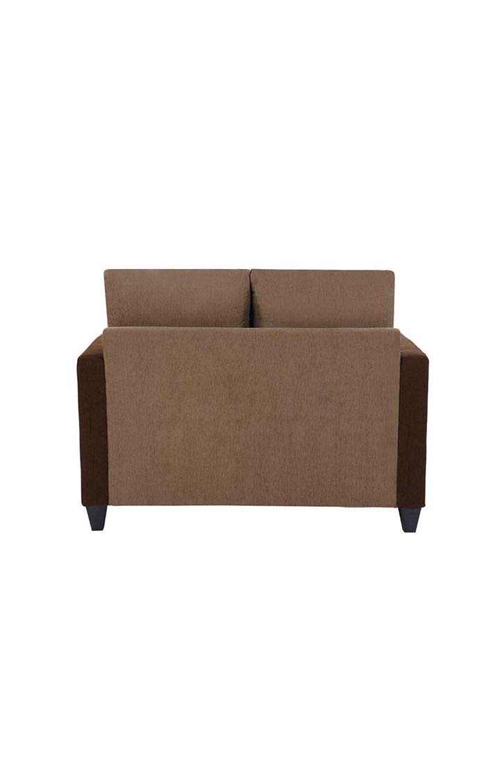 neudot Saya Dual Color Sofa for Living Room |2 Persons Sofa|Premium Fabric with Cushioned Armrest | Solid Wood Frame|2 Seater in Saya Duo Brown Color