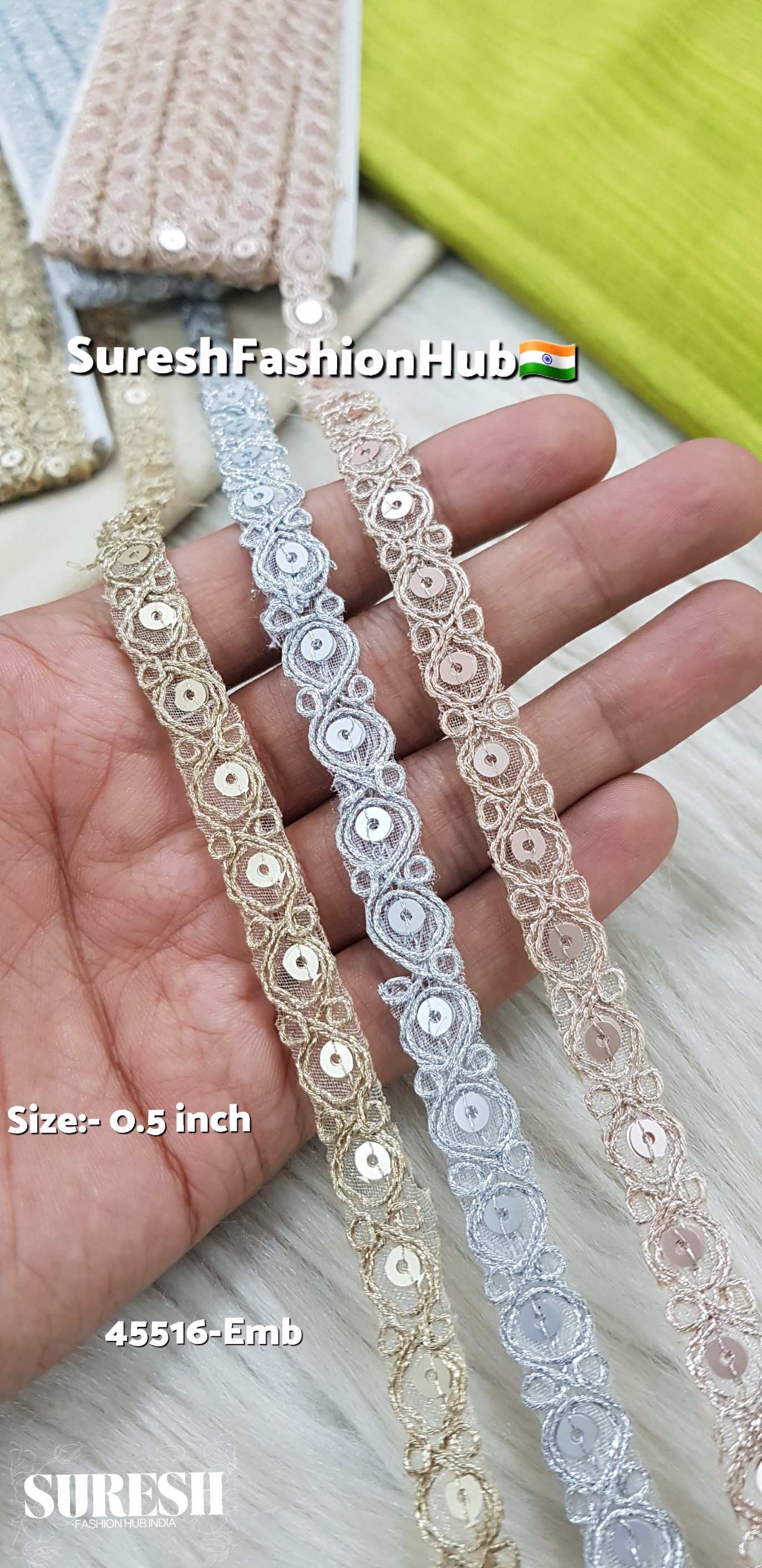 Pearl  Classic Dori & Sequence Cutwork Organza Lace