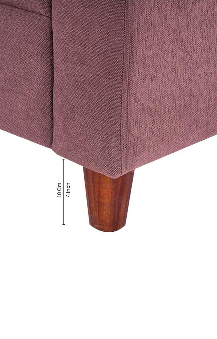 neudot Roman Sofa for Living Room |3 Persons Sofa|Premium Fabric with Cushioned Armrest | Solid Wood Frame|3 Seater in Ceramic Pink Color