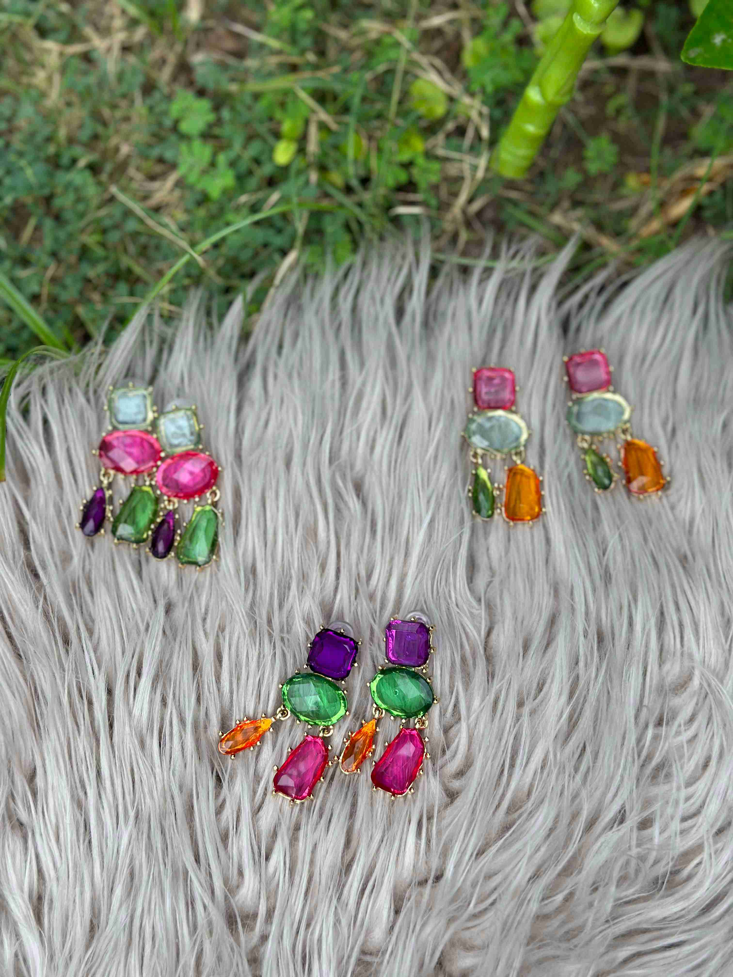 Rainbow stones earrings