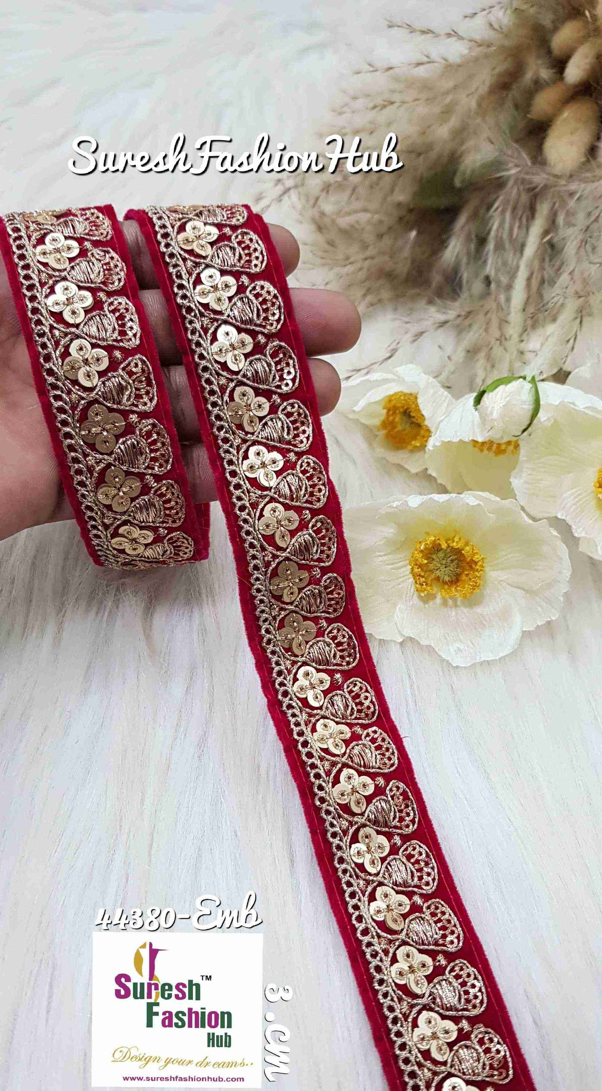 Dreamy Pink Embroidered Trim