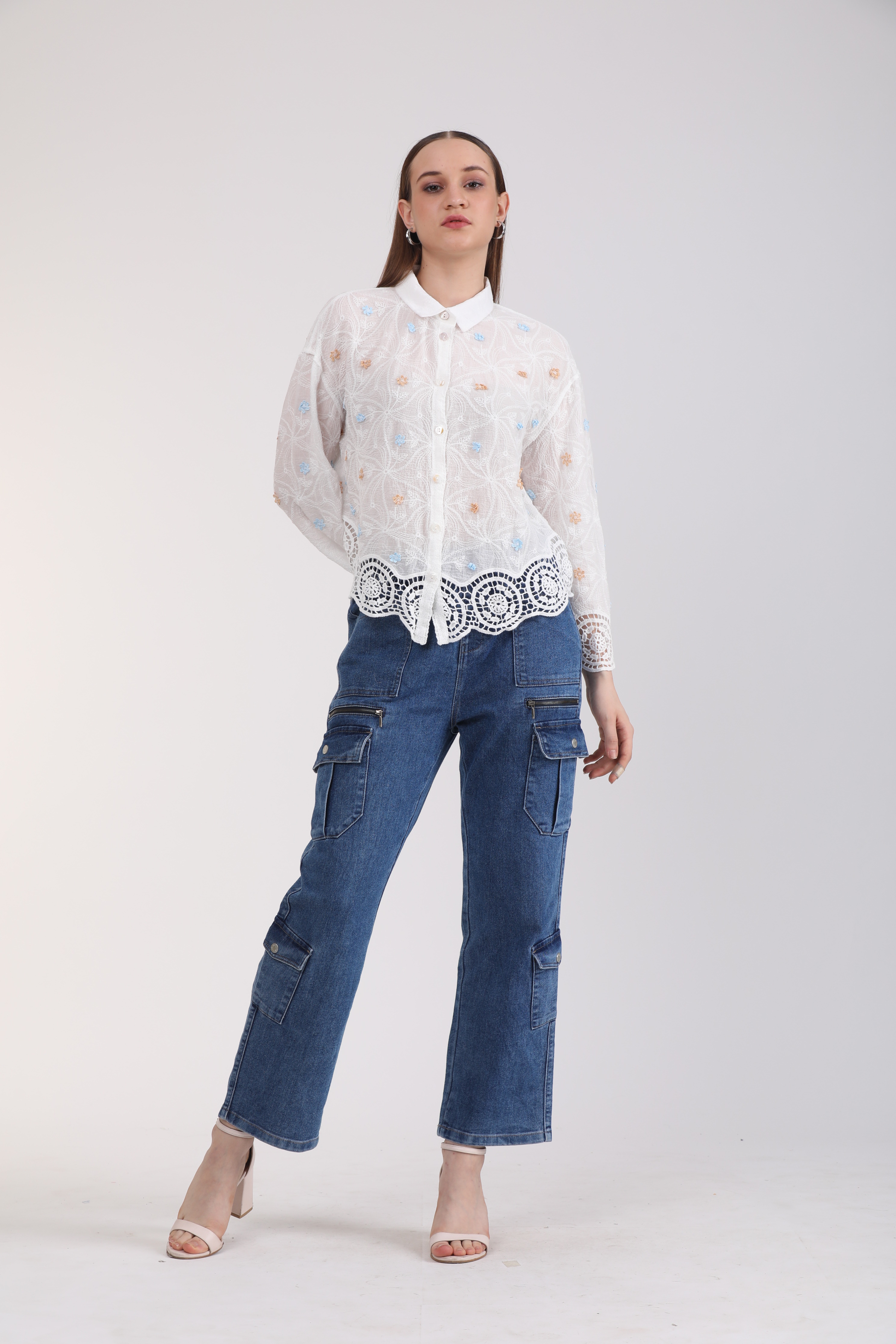 Albion Women White Blouson Top