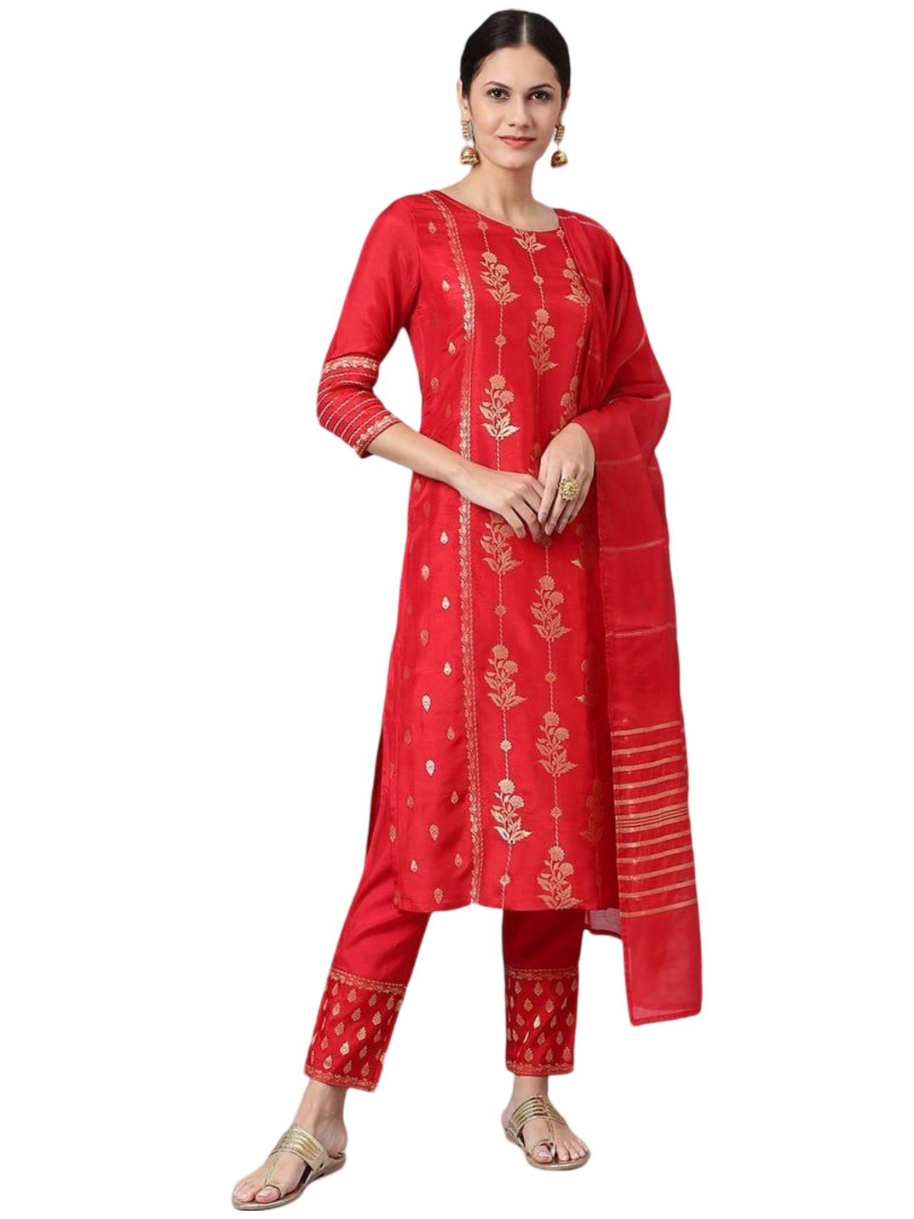 Albion Women Ethinic Four Buttons None Kurti Set