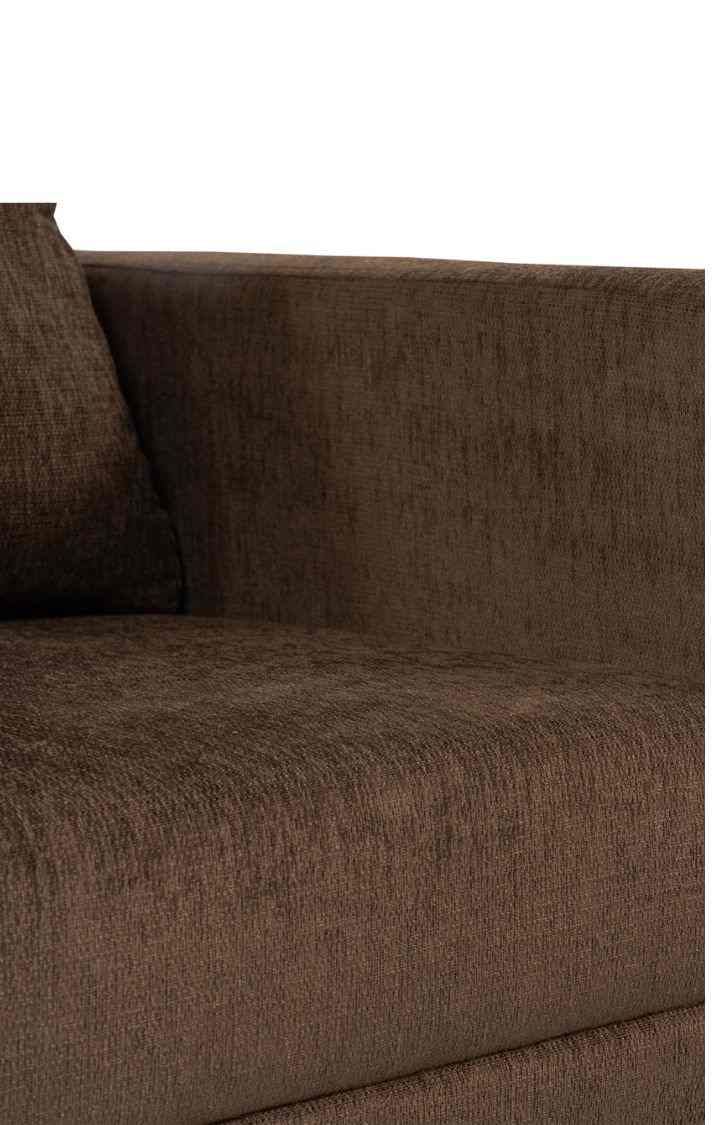 neudot Saya Sofa for Living Room | 1 Persons Sofa| Premium Fabric with Cushioned Armrest | 12 Months Warranty| Solid Wood Frame| 1 Seater in Saya Brown Color