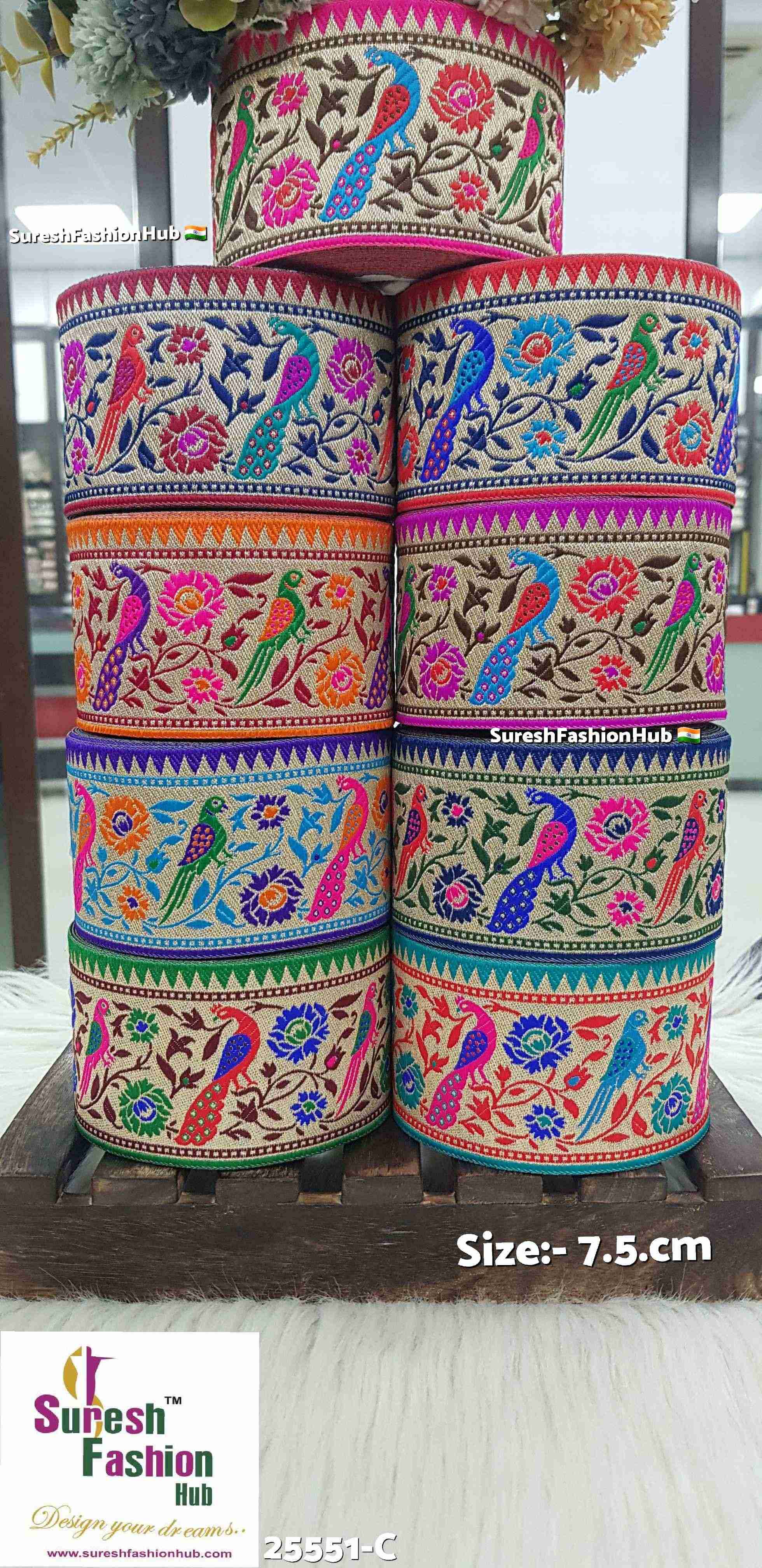Peacock & Parrot Banarasi Navy Blue Lace