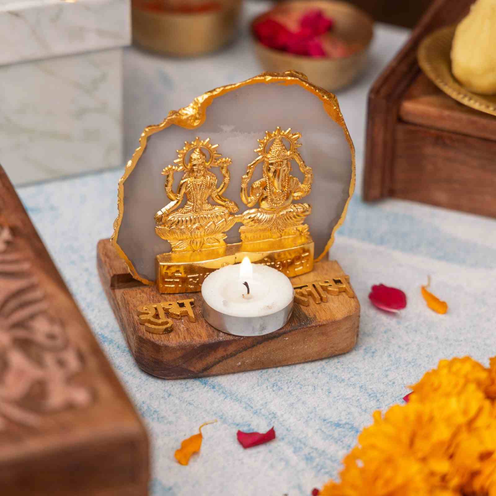 Agate Stone Laxmi Ganesha