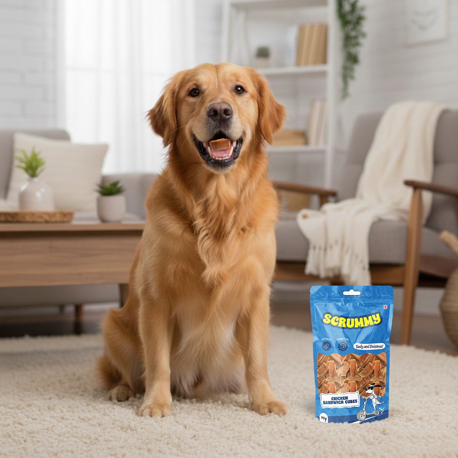 Scrummy Mini Chicken Sandwich Cubes Dog Treats 70g