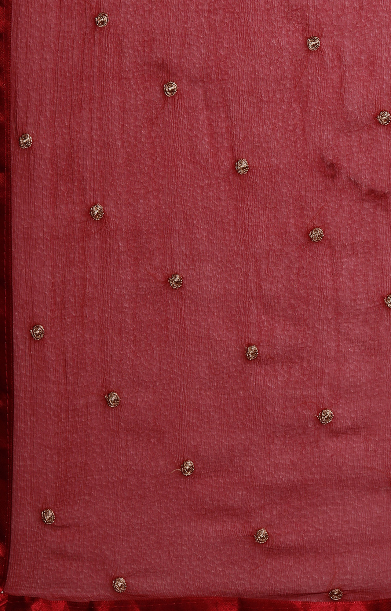 Shaily Women Maroon Color Cotton Embroidered With Tessels Unstitched Dress Material-VF_JALGALU_MRON_DM