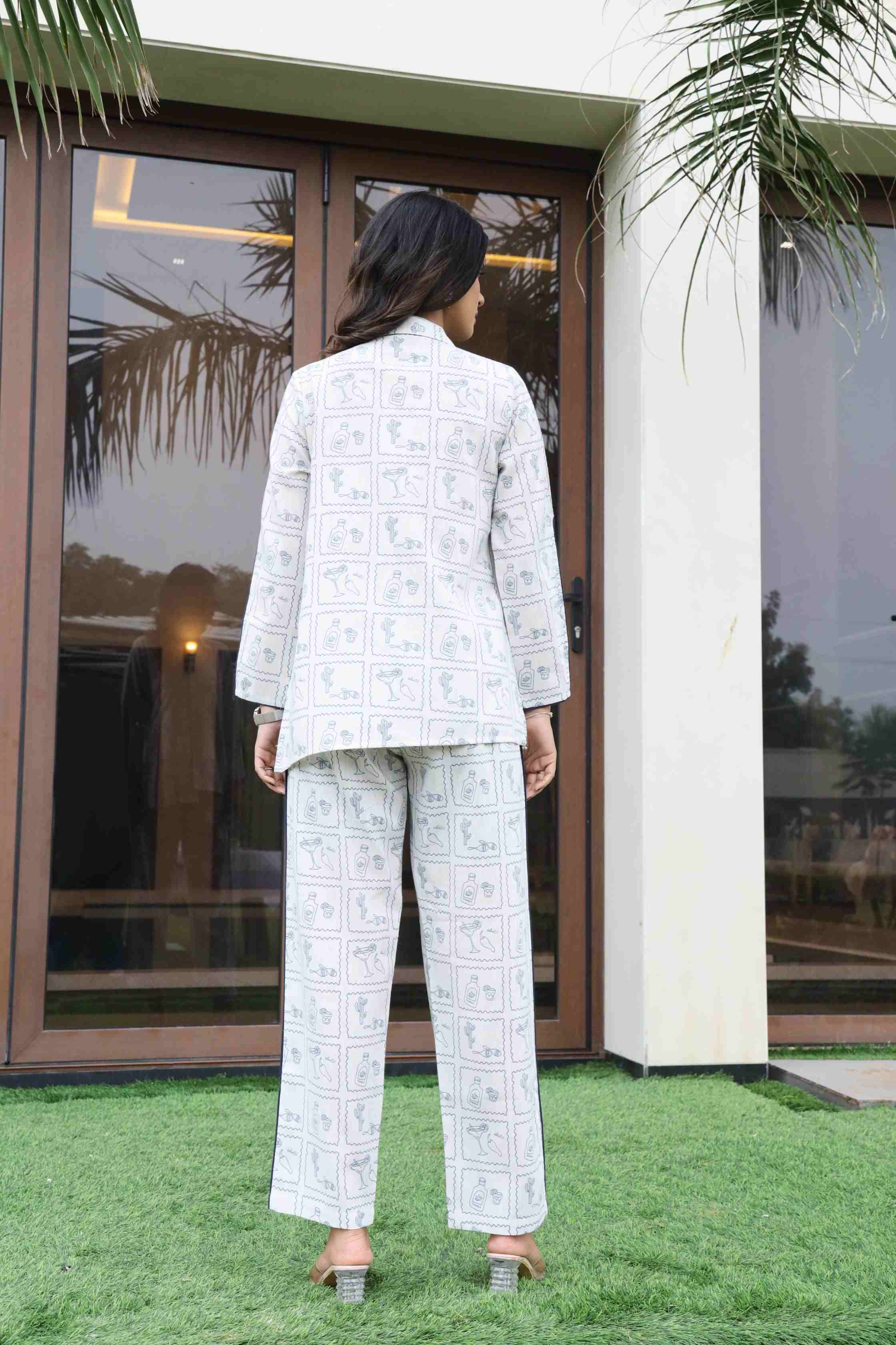 WOMEN'S COTTON PARTY WEAR CO-ORD SET