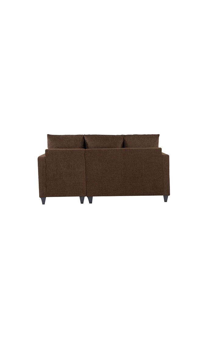 neudot Saya LHS Sectional Sofa for Living Room |4 Person Sofa| Premium Fabric with Cushioned Armrest | 12 Months Warranty| Solid Wood Frame| 4 Seater in Saya Brown Color DIY(Do-It-Yourself)
