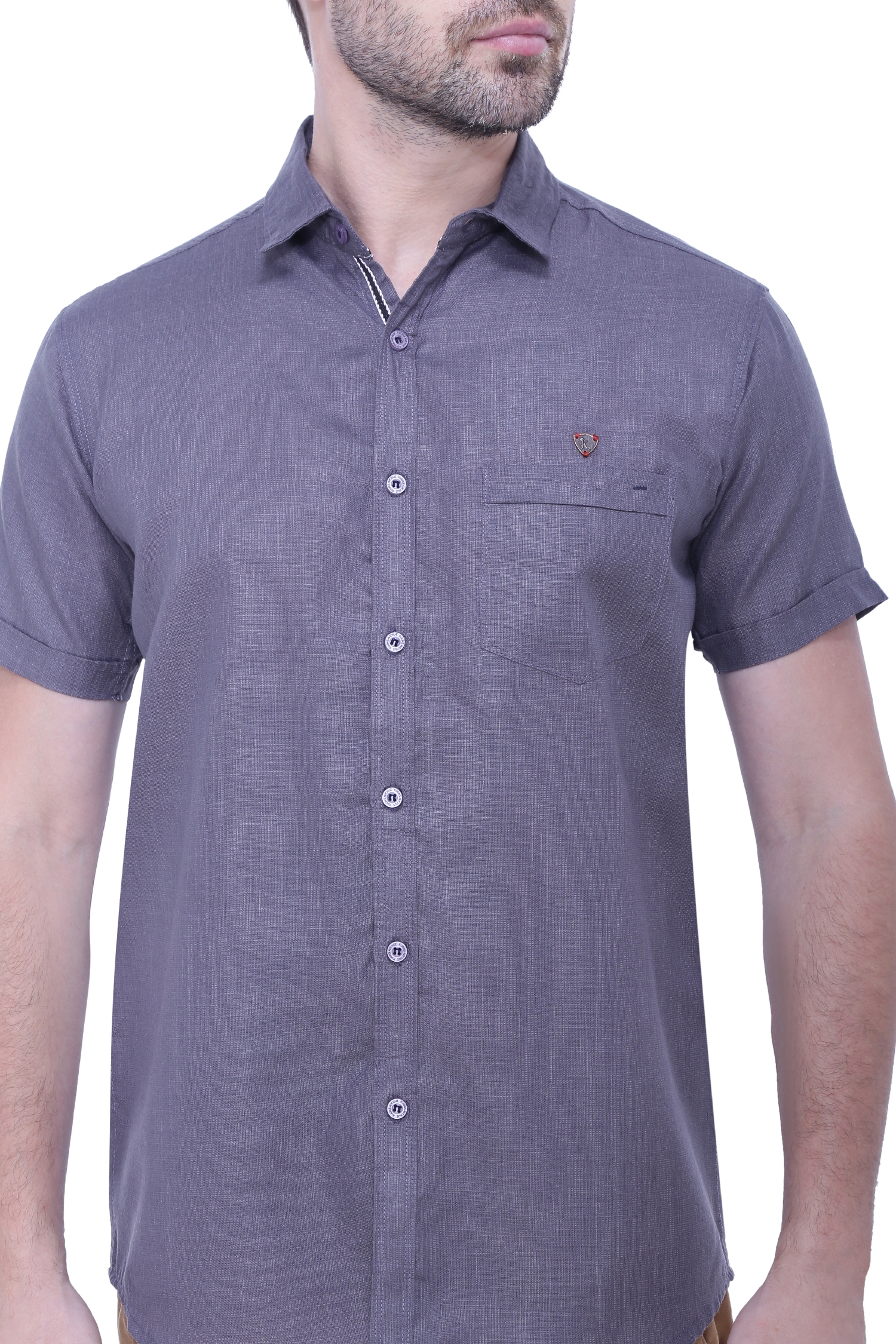Kuons Avenue | Kuons Avenue Men's Linen Blend Half Sleeves Casual Shirt-KACLHS1221 3