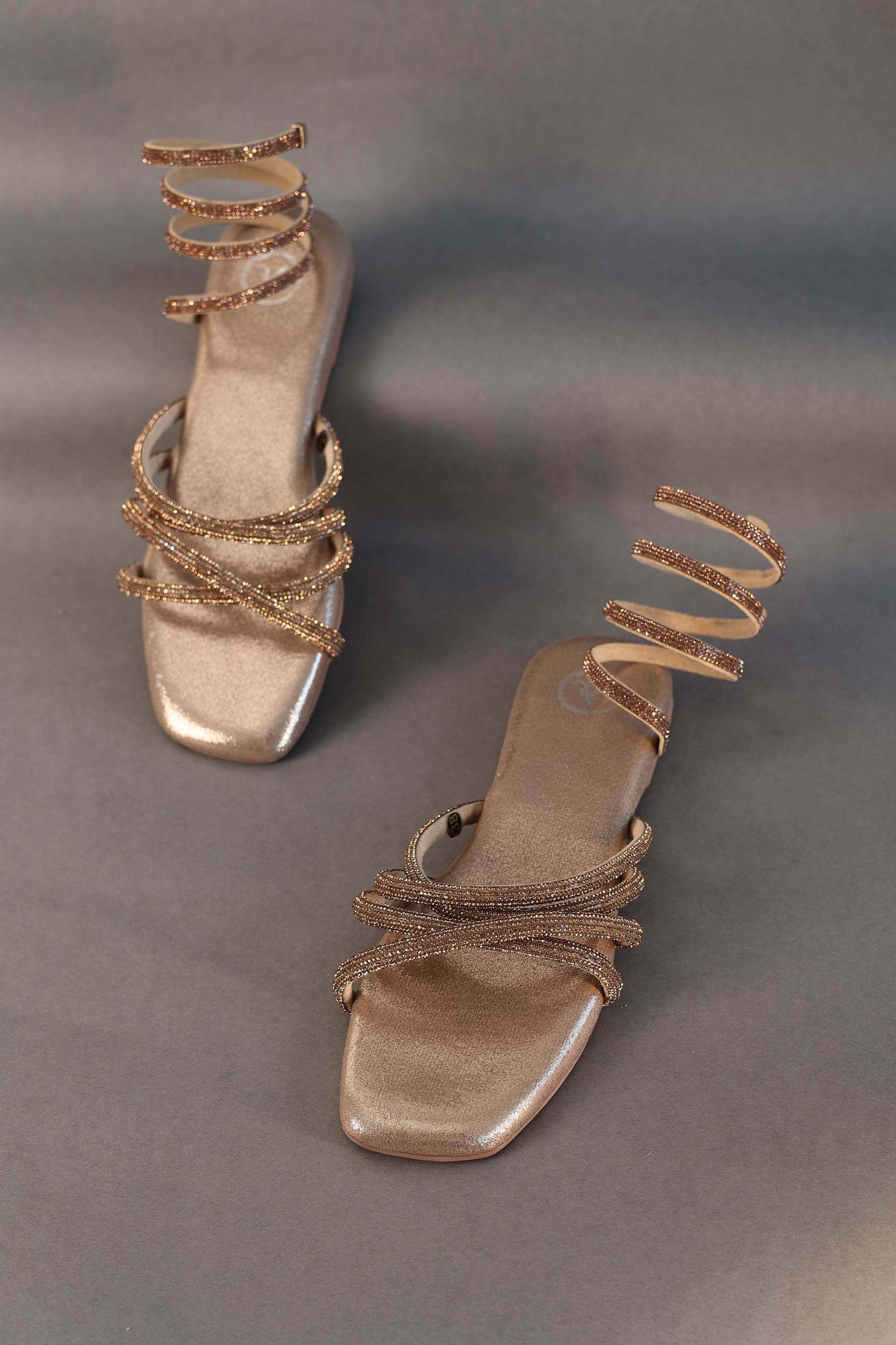 Gold Spring Flat Sandal