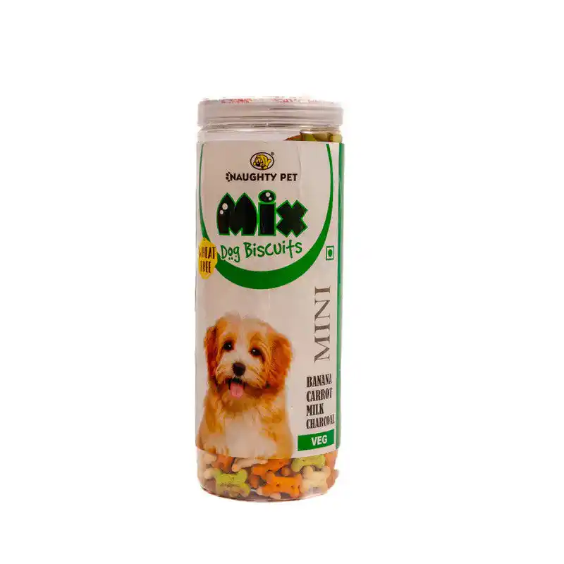 Naughty Pet Mix Biscuit Veg Small Breed - Jar, 550 g