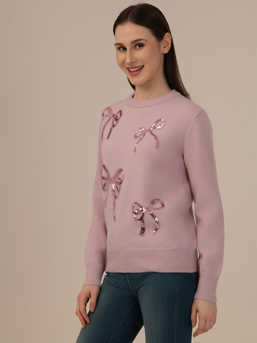Albion Winter Classic Purple Woolen Top for Women – Warm & Trendy