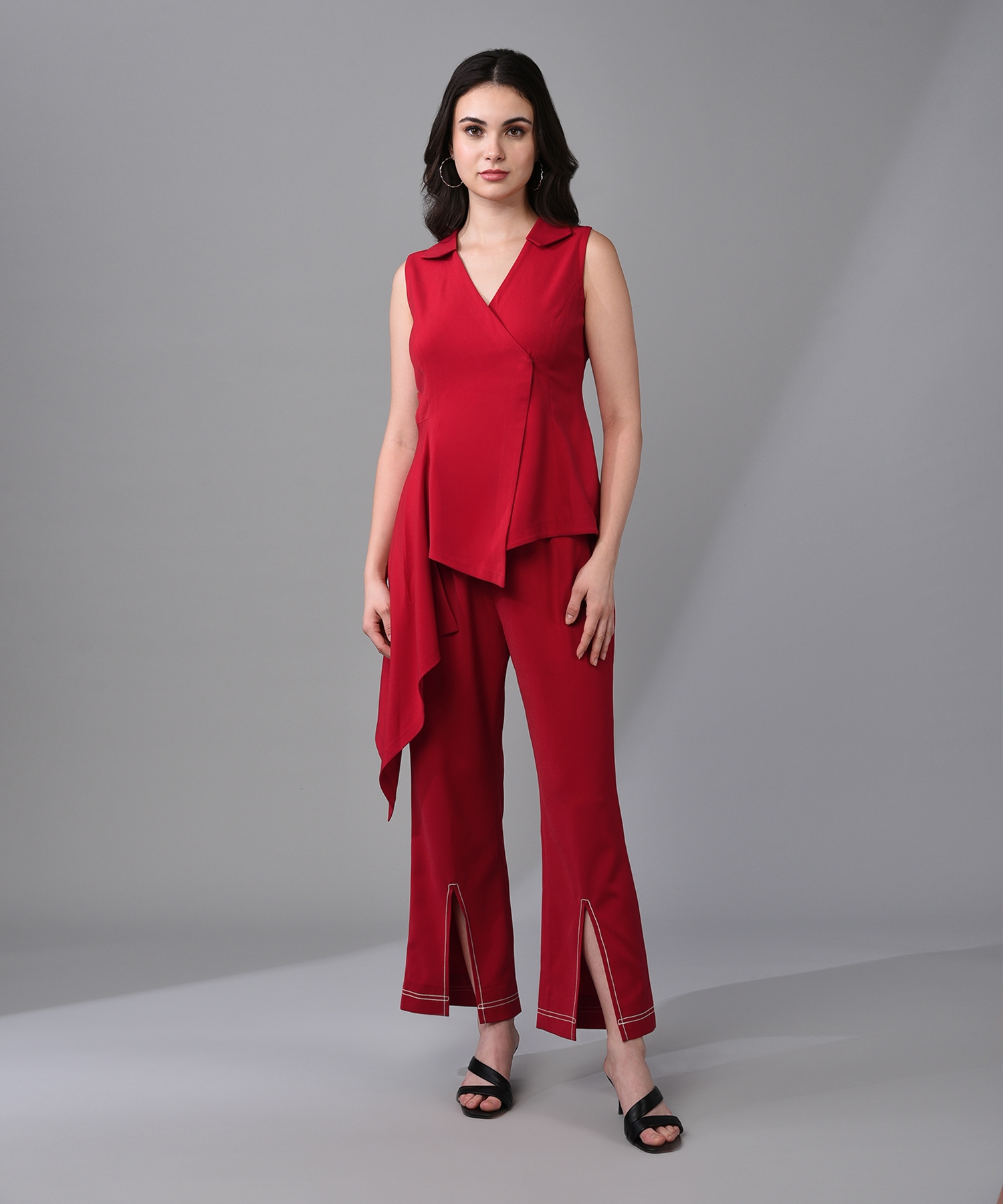 Ruby Red Solid Co-ord Set