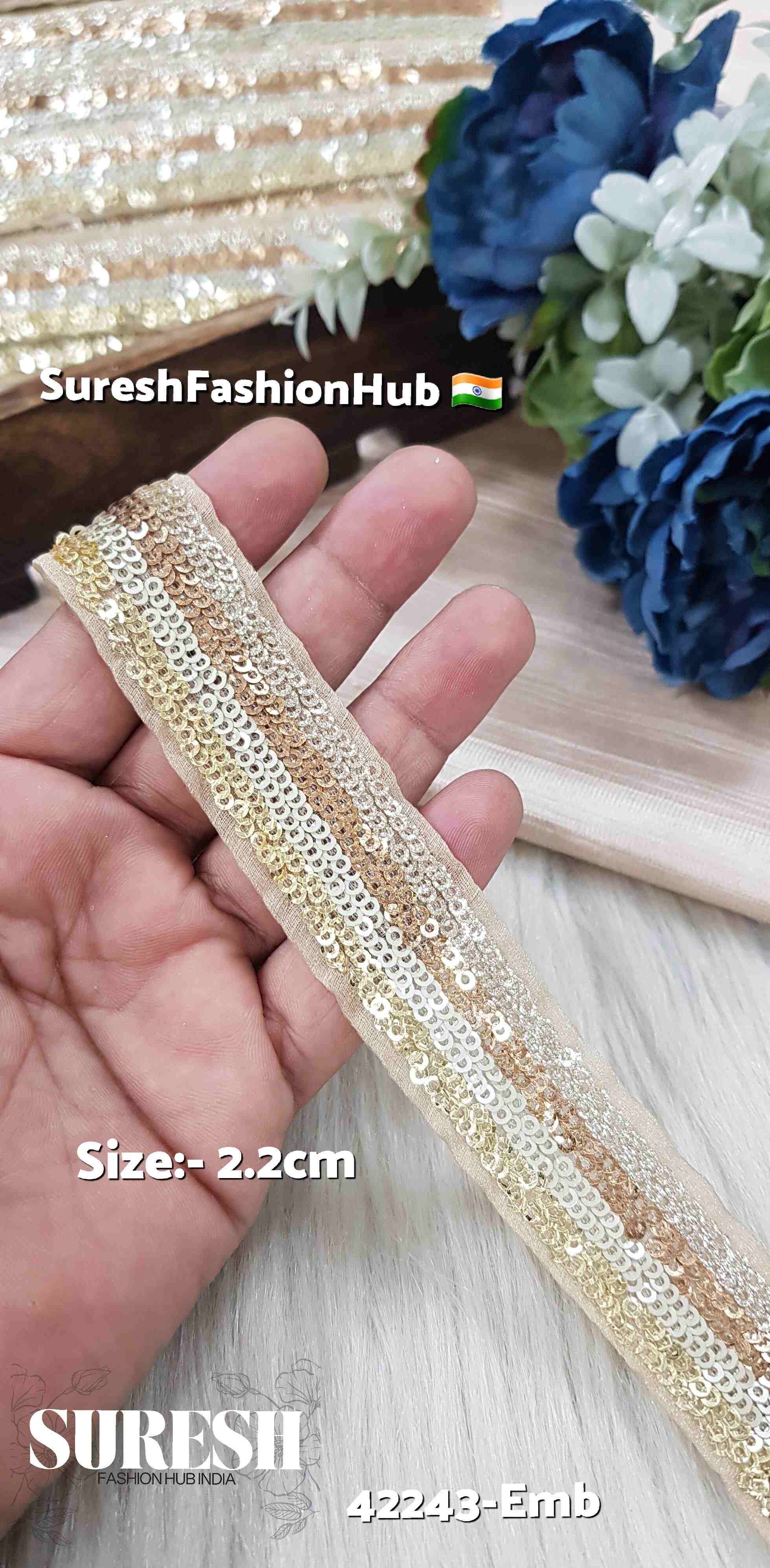 Shades of Gold Organza Sequin Lace