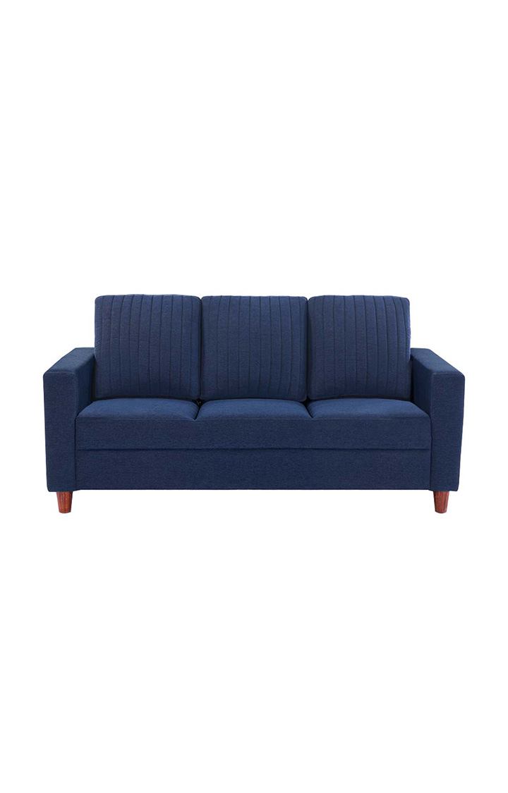 neudot Roman Sofa for Living Room |3 Persons Sofa|Premium Fabric with Cushioned Armrest | Solid Wood Frame|3 Seater in Cobalt Blue Color