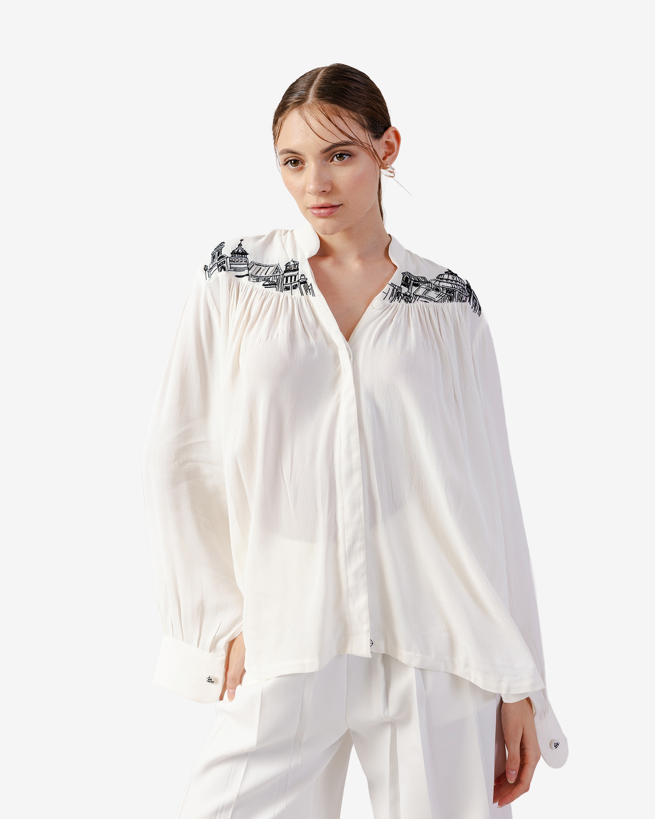 Greek Galore Gathered Shirt