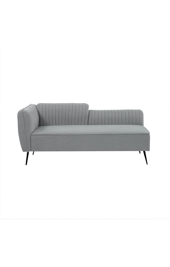 neudot Diva LHS Sofa Chaise Lounger with Black Legs for Living Room|Bedroom|2 Person Sofa|Diwan|Premium Fabric | Solid Wood Frame|2 Seater (Colour : Misty Grey (DIY))