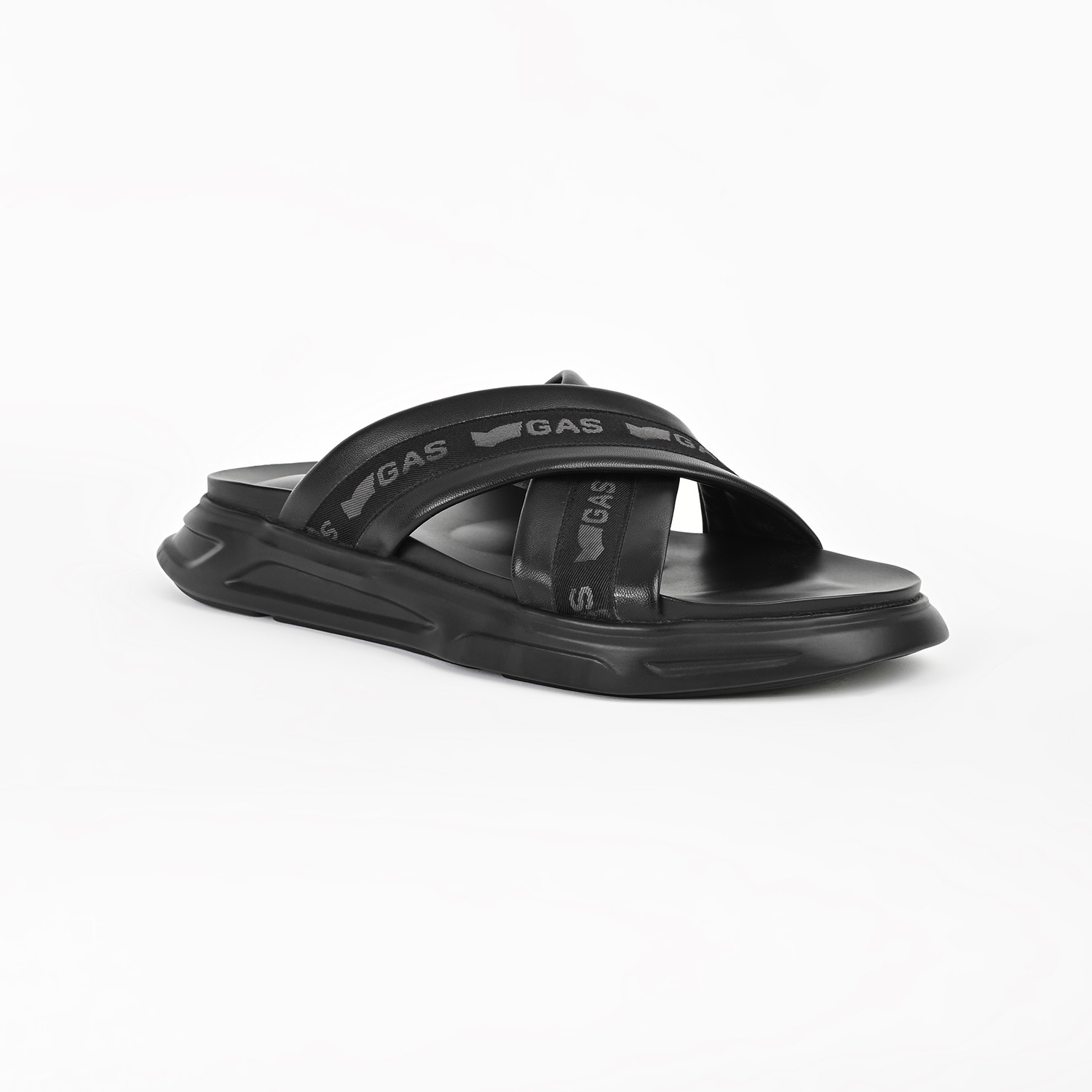 Men Furbo Black Sandals