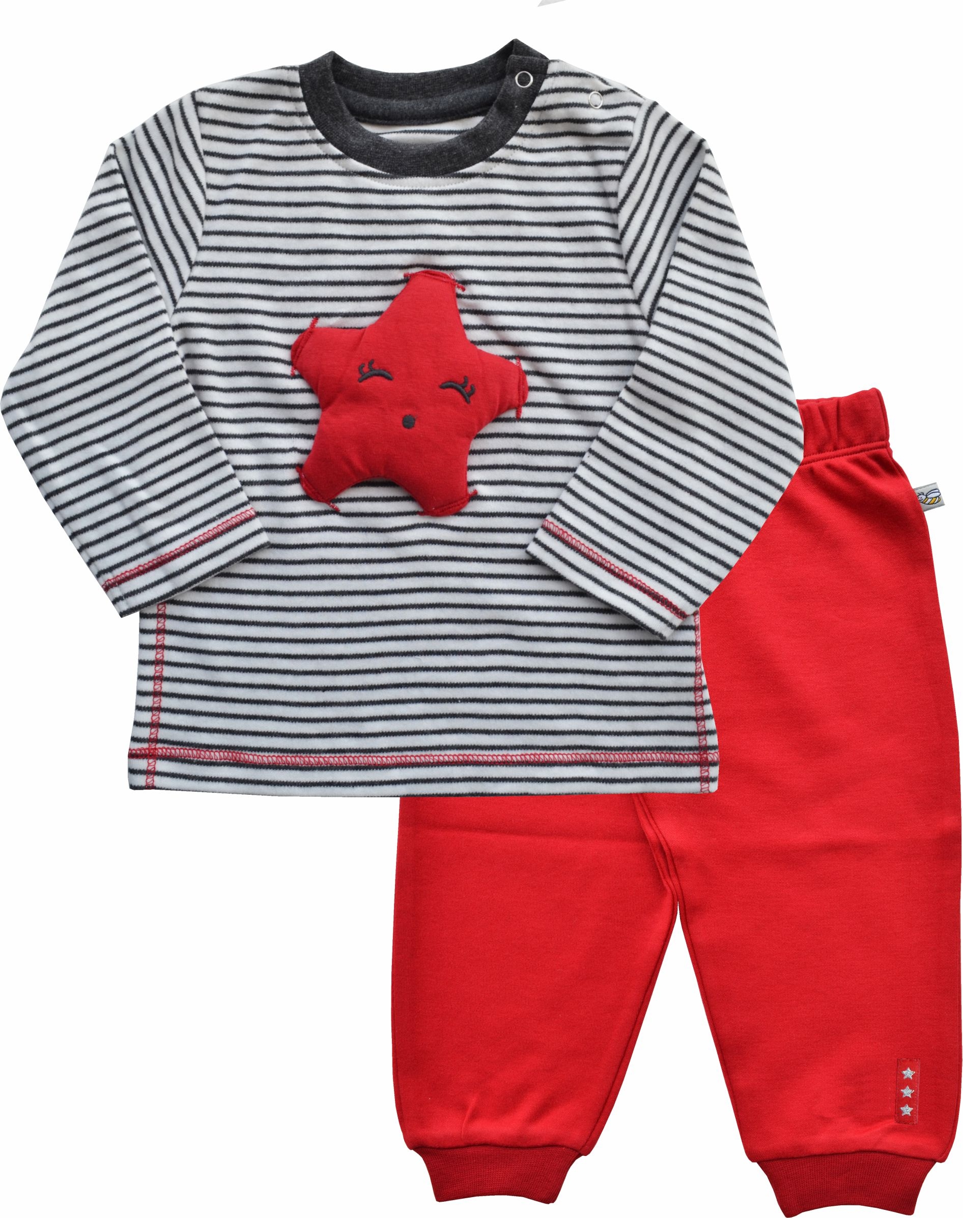 White/Grey Full Sleeve T-Shirt+Red Pant Set (100% Cotton Interlock Biowash)
