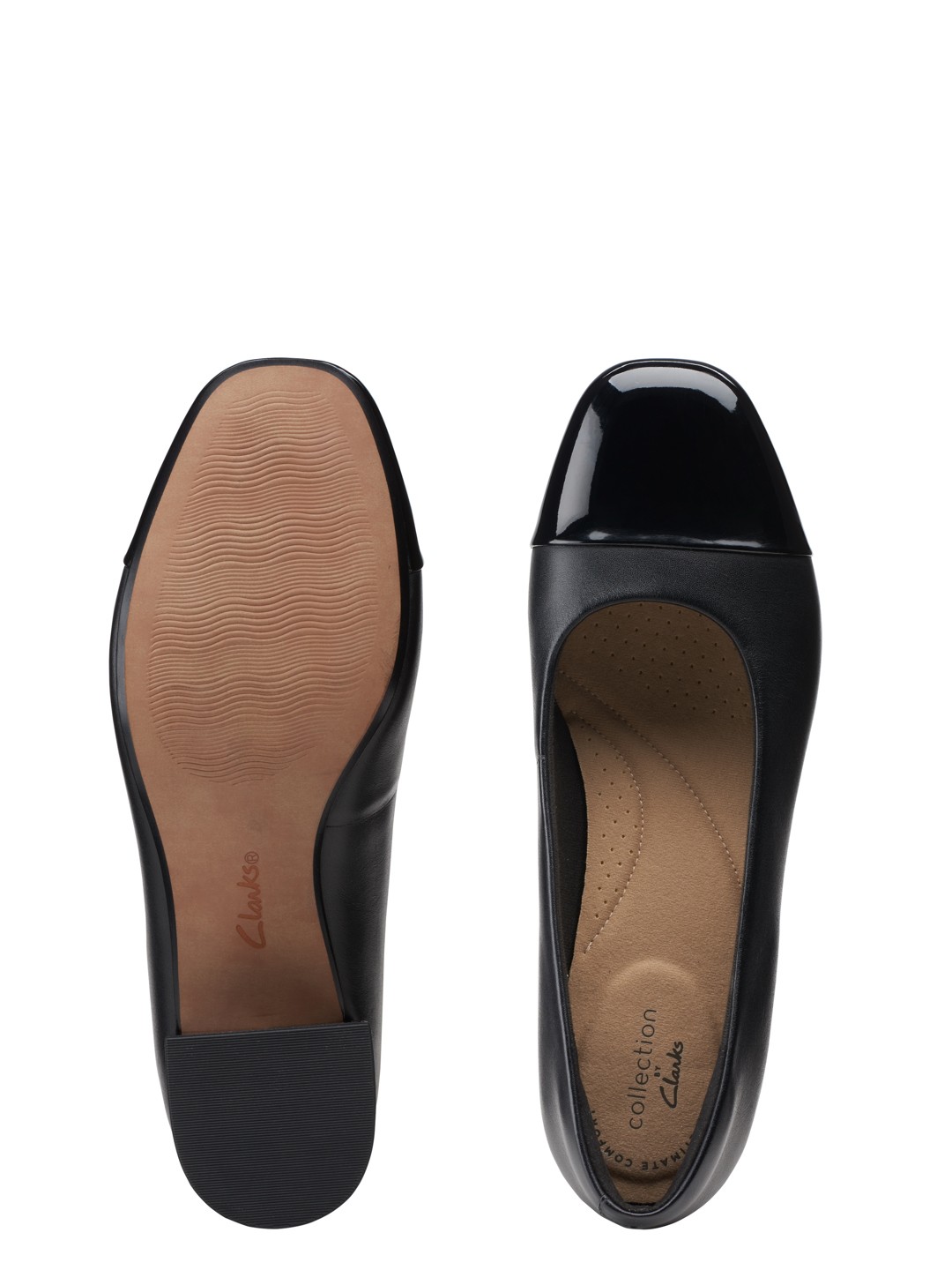 CLARKS BLACK WOMEN MARILYN SARA BLOCK HEEL PUMPS