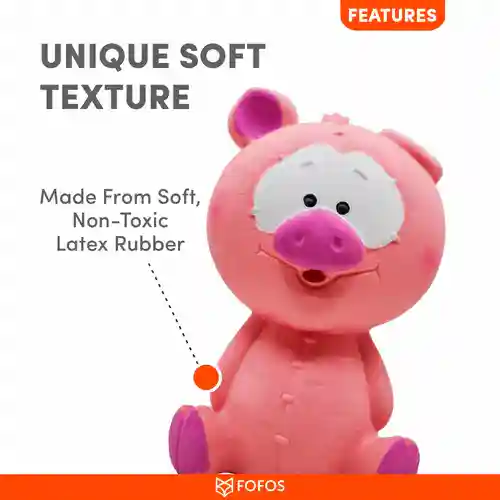 Barkbutler Fofos Latex Bi Small Pig Toy for Dogs
