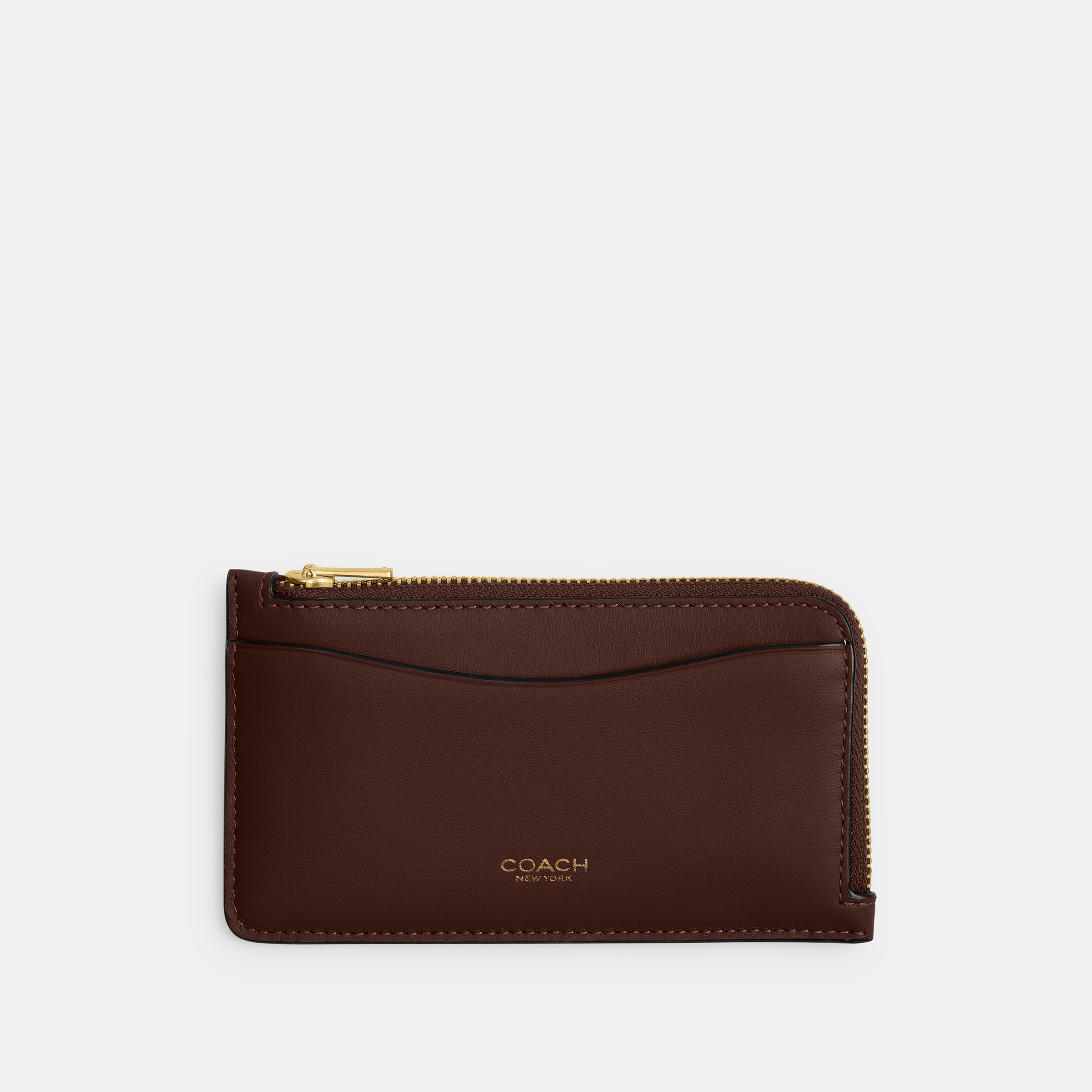 Refined Calf Leather New York Zip Card Case