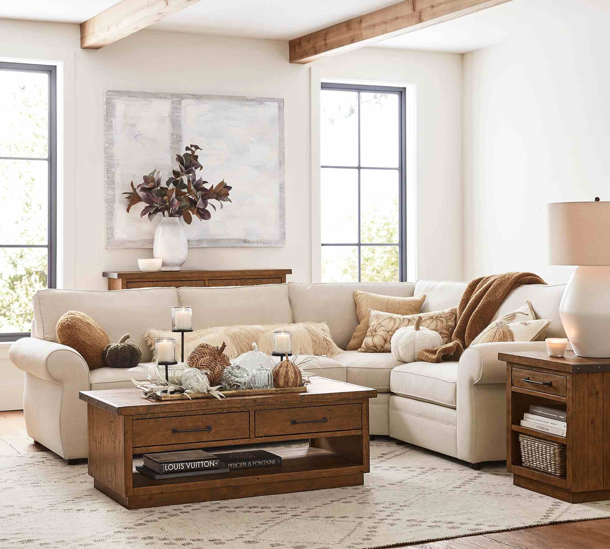 Pearce Roll Arm 3-Piece Wedge Sectional