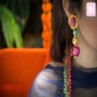 Floral art | Multicolor Gotta Ball Earings for Women undefined