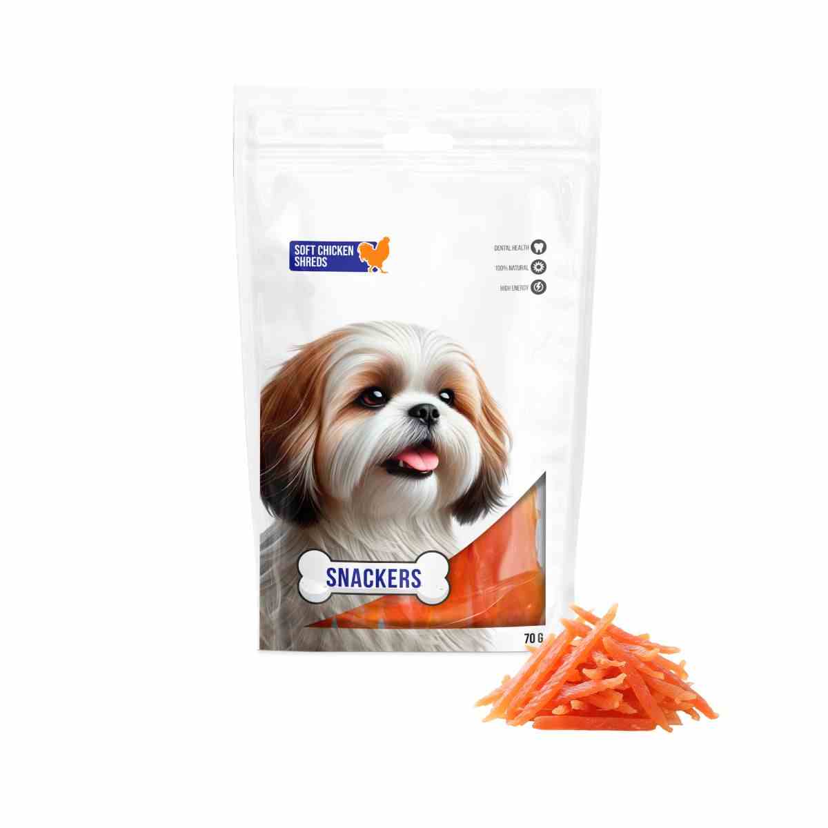 Snackers Soft Chicken Shreds Dog Treats, 70g