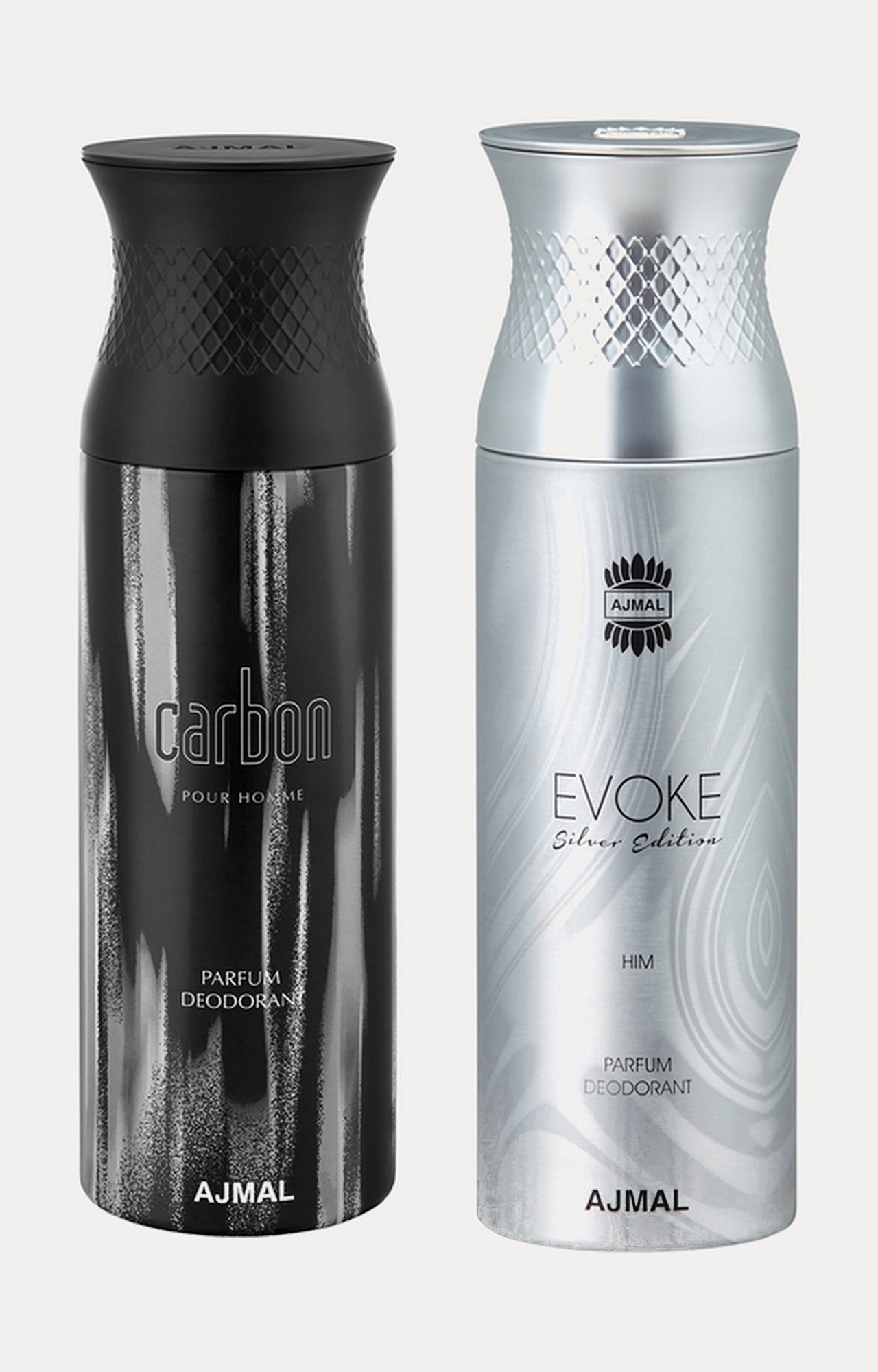 Ajmal | Ajmal Carbon & EvokeSilverHim Deodorants Gift For Men (200 ml, Pack of 2)  0
